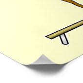 バランスビーム上の暗い女性体操選手 ポスター (角)