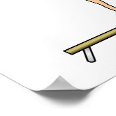 バランスビーム上の軽女性体操選手 ポスター (角)