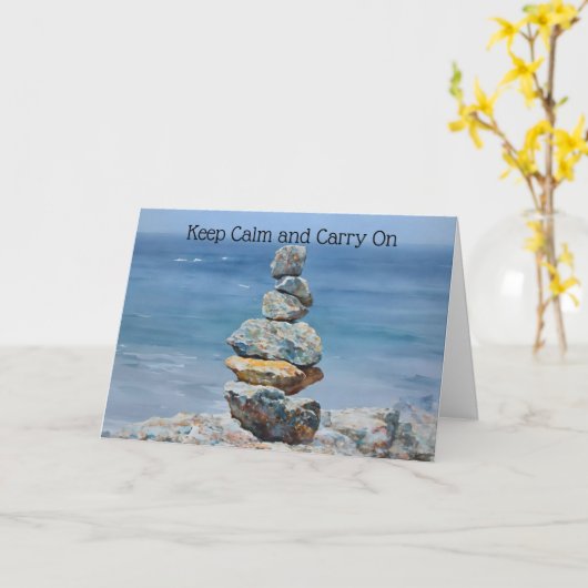 バランスロック勇気付けられるグッドワークアートカード カード (黄色い花)