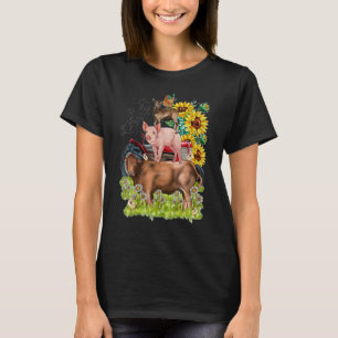 バランス動物農場の牛の豚ヤギのチケについての生活 Tシャツ