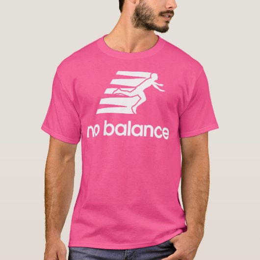バランス感覚ゼロ おもしろランニングロゴパロディ(白) Tシャツ (正面)