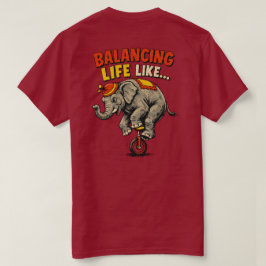 バランス芸のような... ユニークなサーカスホイールデザイン Tシャツ
