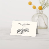 バランス象シーソープレイスエスコートカードアイボリー プレイスカード (正面)