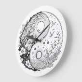 バランス陰陽着色時計の時間 ラージ壁時計 (傾斜)