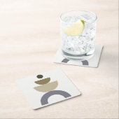 バランス – カラフルミッドセンチュリー幾何形状 スクエアペーパーコースター (インサイチュ)