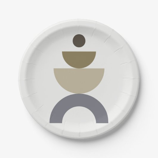 バランス – カラフルミッドセンチュリー幾何形状 ペーパープレート (正面)