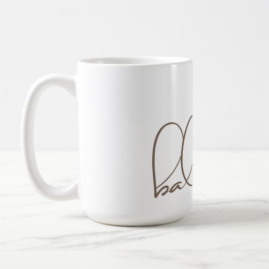 バランス、ホワイト、ヨガカッコいいモダン、 コーヒーマグカップ (左)