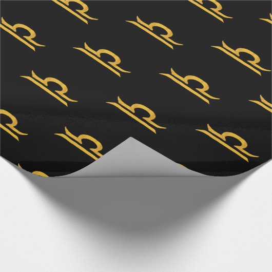 バランス、天秤座ゴールデン〔占星術の〕十二宮図標識 ラッピングペーパー (角)