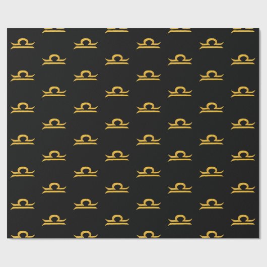 バランス、天秤座ゴールデン〔占星術の〕十二宮図標識 ラッピングペーパー (フラット)