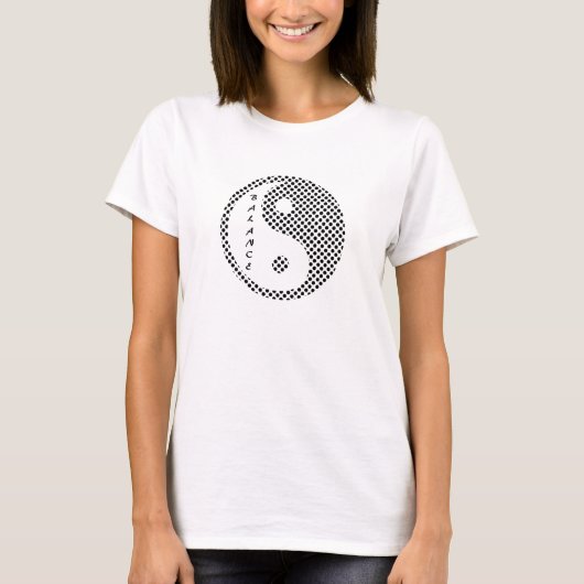 バランス – 陰陽ヨガトップ Tシャツ (正面)