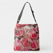 バラ並列かわいらしフローラエレガント模様 クロスボディバッグ (裏面)