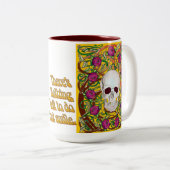 バラ付きスカル ツートーンマグカップ (正面右)