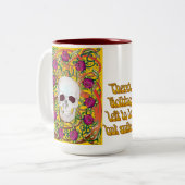 バラ付きスカル ツートーンマグカップ (正面左)