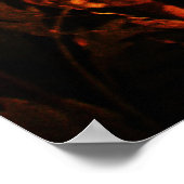 バラ付きナイチンゲール、赤い黒い黄色 ポスター (角)