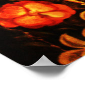 バラ付きナイチンゲール、赤い黒い黄色 ポスター (角)