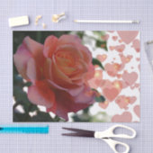 バラ付きハートティッシュペーパー 薄葉紙 (クラフト)