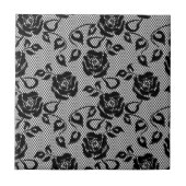 バラ付きブラックレース網セラミックタイル タイル (正面)