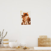 バラ付き子猫 ポスター (キッチン)