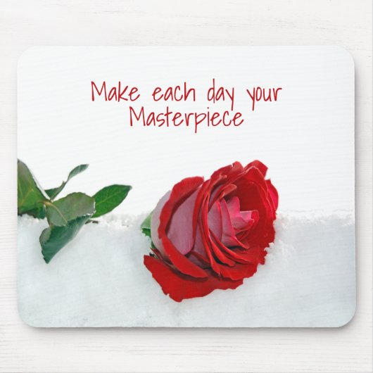 バラ付き雪引用文 マウスパッド (正面)