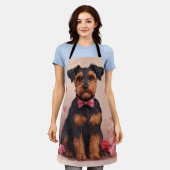 バラ付きAiredale – バレンタインデー エプロン (着用した状態)