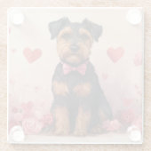 バラ付きAiredale – バレンタインデー ガラスコースター (裏面)