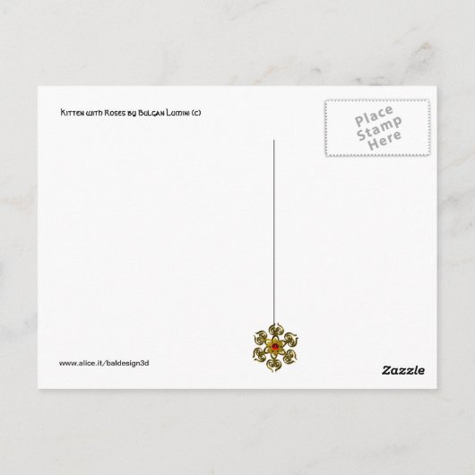 バラ付きKITTEN ポストカード (裏面)