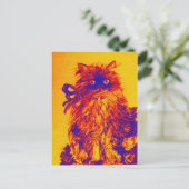 バラ付きKITTEN，黄色オレンジブルー ポストカード (スタンド正面)