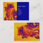 バラ付きKITTEN，黄色オレンジブルー 名刺 (正面/裏面)