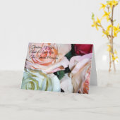 バラ伯母パーソナライズされた結婚周年記念 カード (黄色い花)