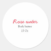バラ体バターあなたのテキスト名を追加カスタム重量 ラウンドシール (正面)