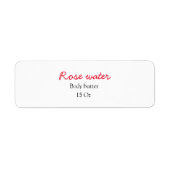 バラ体バターあなたのテキスト名を追加カスタム重量 ラベル (正面)