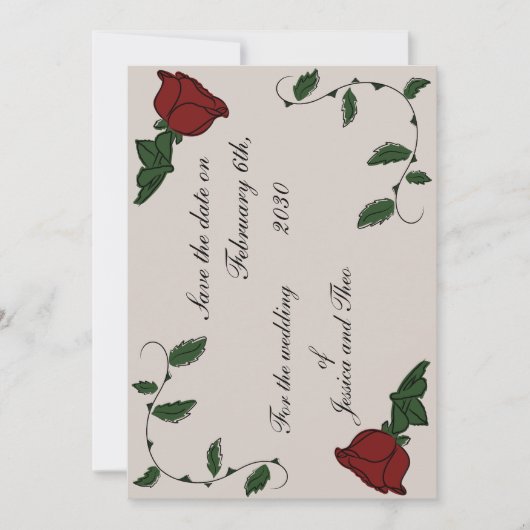 バラ保存日付 セーブザデート (正面)