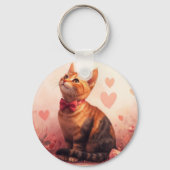 バラ入りアビシニアン猫 – バレンタイン キーホルダー (裏面)