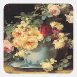 バラ入りブルーボウル – ステッカー