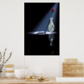 バラ入り花瓶2 ポスター (キッチン)