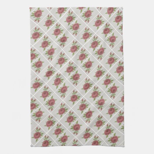 バラ全体 キッチンタオル (縦)