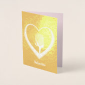 バラ内ハートバレンタイン、写真と引用文の追加 箔カード (正面)