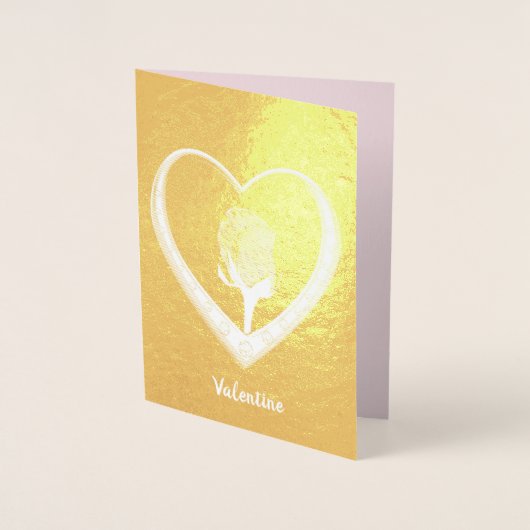 バラ内ハートバレンタイン、写真と引用文の追加 箔カード (正面)