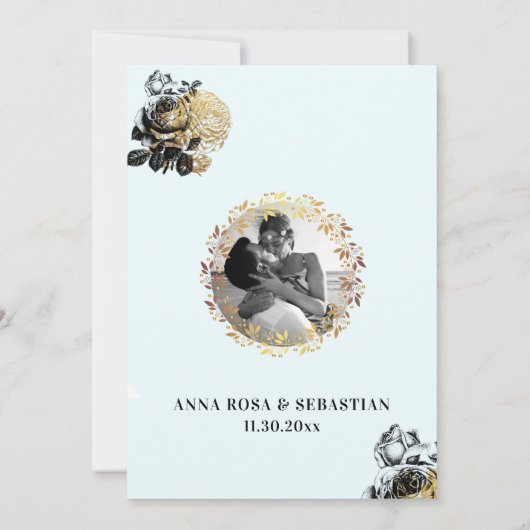 *バラ写真フローラAR8結婚式RSVP招待状 招待状 (裏面)