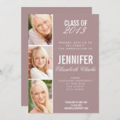 バラ写真卒業招待状 招待状 (正面/裏面)