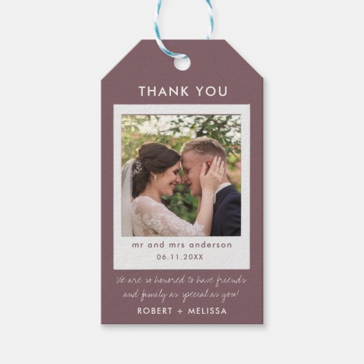 バラ写真結婚の感謝お願いギフトラベル ギフトタグ (正面)