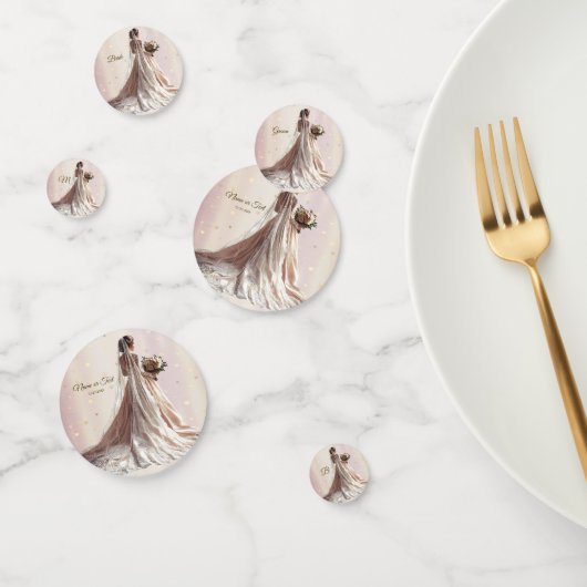 バラ冬の結婚式の花嫁ゴールデンシャイニーハートパーティー コンフェッティ (グループ)