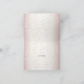 バラ冬の結婚式の花嫁ゴールデンシャイニーハートパーティー サンキューカード (内部)