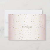 バラ冬の結婚式の花嫁ゴールデンシャイニーハートパーティー サンキューカード (裏面)