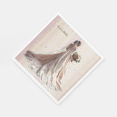 バラ冬の結婚式の花嫁ゴールデンシャイニーハートパーティー スタンダードランチョンナプキン (角)