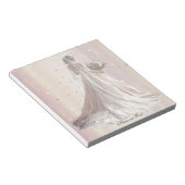 バラ冬の結婚式の花嫁ゴールデンシャイニーハートパーティー ノートパッド (アングル)