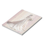 バラ冬の結婚式の花嫁ゴールデンシャイニーハートパーティー ノートパッド (回転)