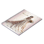 バラ冬の結婚式の花嫁ゴールデンシャイニーハートパーティー ノートブック (左側)