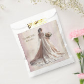 バラ冬の結婚式の花嫁ゴールデンシャイニーハートパーティー フェイバーバッグ (封をした状態)