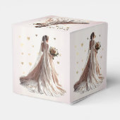 バラ冬の結婚式の花嫁ゴールデンシャイニーハートパーティー フェイバーボックス (裏面サイド)